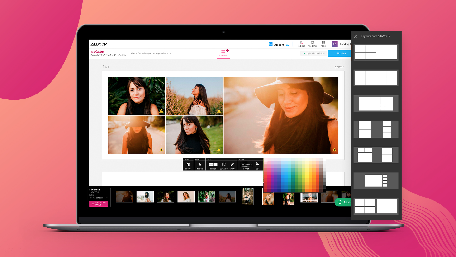 screenshot of Alboom Designbox